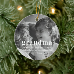 Adorno De Cerámica Abuela Recuerdo sentimental de Navidad con foto