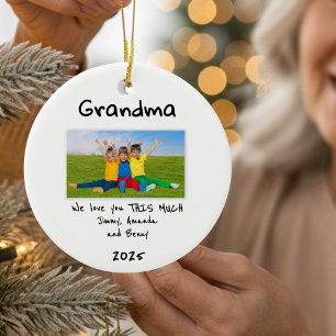 Adorno De Cerámica Abuela Te Amamos Tanto Foto Regalo de Navidad