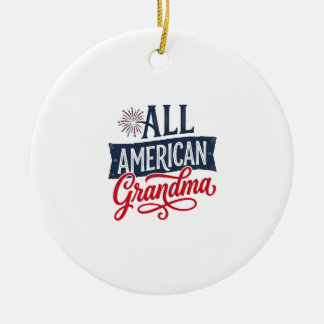 Adorno De Cerámica Abuela totalmente americana Diseño de fuegos artif