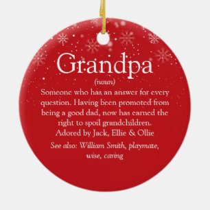 Adorno De Cerámica Abuelo Abuelito Papá Definición Foto de Navidad