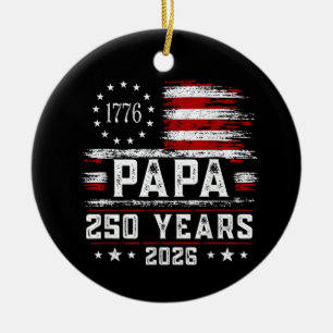 Adorno De Cerámica Abuelo Americano Bandera 250 Años 4 de Julio Gran