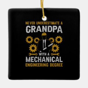 Adorno De Cerámica Abuelo Con Ingeniería Mecánica