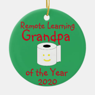 Adorno De Cerámica Abuelo del año de aprendizaje remoto