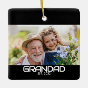 Adorno De Cerámica Abuelo Estableció Foto Negra Blanca Negrita