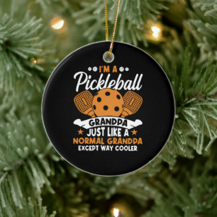 Adorno De Cerámica Abuelo Jugador Genial de Pickleball