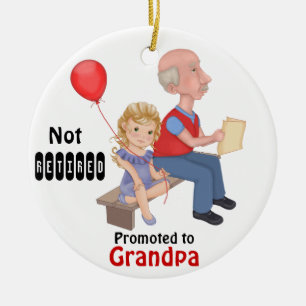 Adorno De Cerámica Abuelo no jubilado promovido - Personalizar de vue