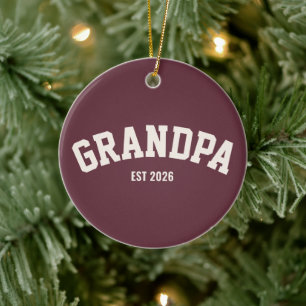 Adorno De Cerámica Abuelo Nuevo Personalizado Fecha de Establecimient
