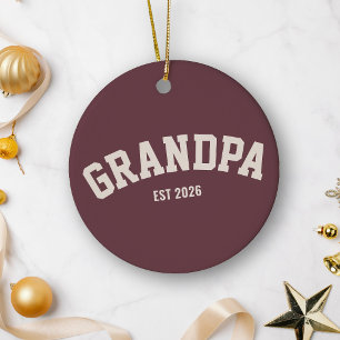 Adorno De Cerámica Abuelo Nuevo Personalizado Fecha de Establecimient