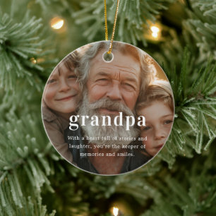 Adorno De Cerámica Abuelo Recuerdo sentimental de foto en Navidad