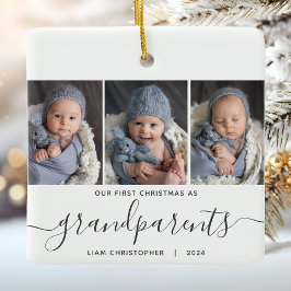 Adorno De Cerámica Abuelos 1.ᵉʳ Navidades 3 Foto Guión gris