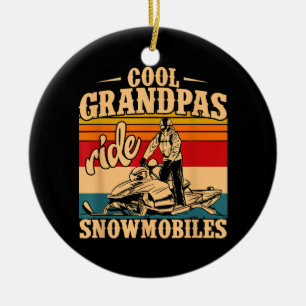 Adorno De Cerámica Abuelos de Guay montan motos de nieve moto de niev
