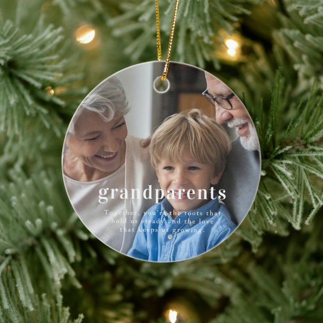 Adorno De Cerámica Abuelos | Navidades de Photo Keepsake (Árbol)