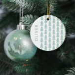 Adorno De Cerámica Aca geométrica moderna azul árbol de Navidad<br><div class="desc">Moderna geométrica acuática azul y blanco árbol de Navidad audaz decoración gráfica mínima de vacaciones regalo de diseño adorno.</div>