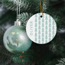 Aca geométrica moderna azul árbol de Navidad