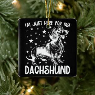 Adorno De Cerámica Acá Para Mi Cumpleaños De Dachshund Perro.
