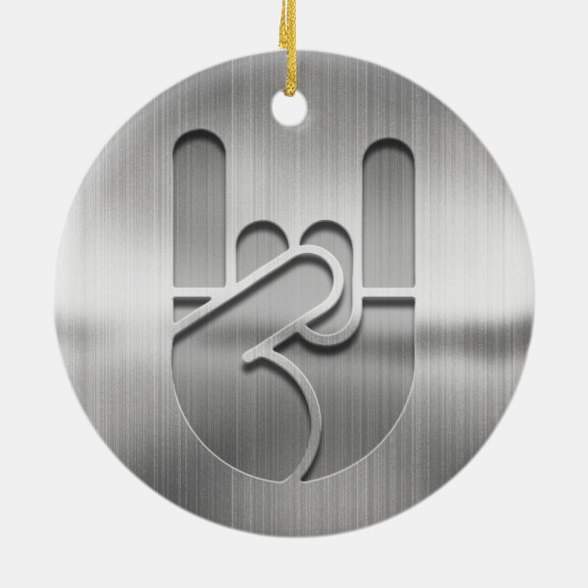 Adorno De Cerámica Acero de la mano de la roca (Atrás)