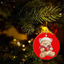Adorno De Cerámica Acogedores Navidades Teddy Bear Personalizado