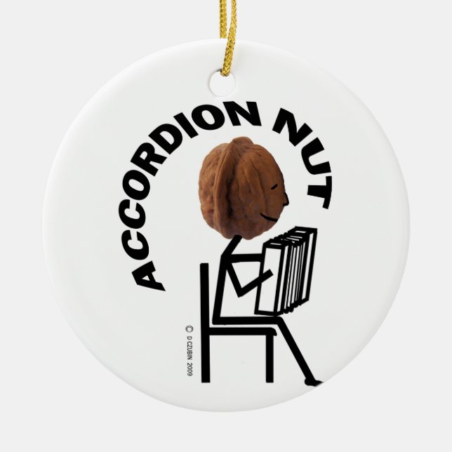 Adorno De Cerámica ¡Acordeón Nut! (Frente)