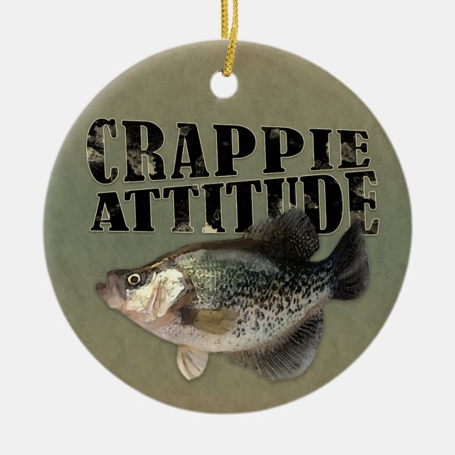 Adorno De Cerámica Actitud de Crappie (Frente)