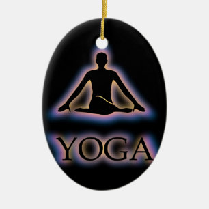 Adorno De Cerámica Actitud de la yoga que brilla intensamente en
