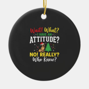 Adorno De Cerámica Actitud de perro de Navidad Humor