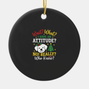 Adorno De Cerámica Actitud de perro de Navidad Humor festivo