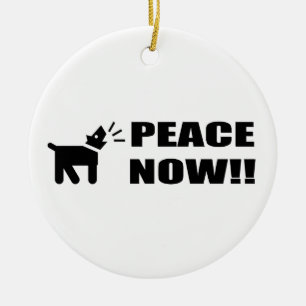 Adorno De Cerámica Activista Perro Paz Ahora