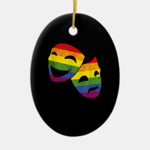 Adorno De Cerámica Actriz gay LGBT de teatro Rainbow