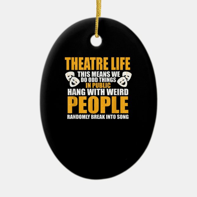 Adorno De Cerámica Actríz musical Nerd Drama Hombres mujeres (Frente)