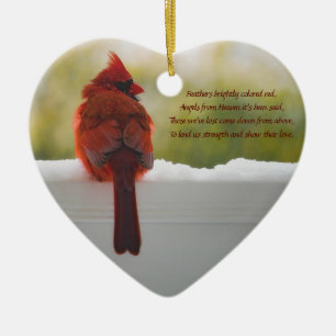 Adorno De Cerámica **Actualizado** Cardenal con poema Visitante desde