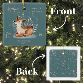 Adorno De Cerámica Acuarela Adorable Deer Baby Stats