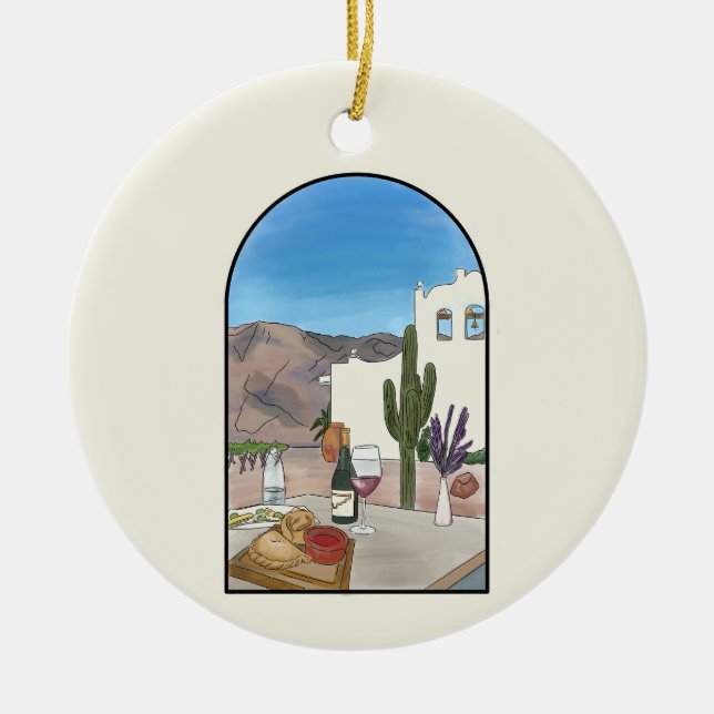 Adorno De Cerámica Acuarela Argentina Salta (Frente)