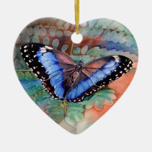 Adorno De Cerámica Acuarela azul de Morpho