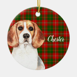 Adorno De Cerámica Acuarela Beagle Dog Personalizada