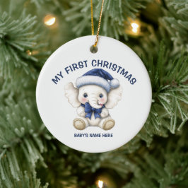 Adorno De Cerámica Acuarela Bebé Primera Navidad Foto