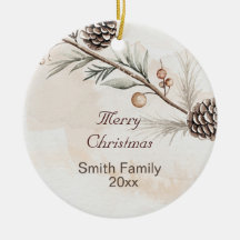 Acuarela Color neutro Árbol de Navidad