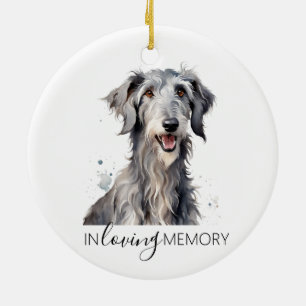 Adorno De Cerámica Acuarela conmemorativa de Deerhound para Navidad