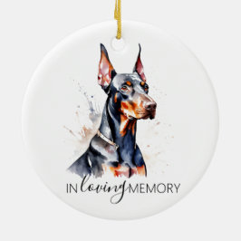 Adorno De Cerámica acuarela conmemorativa Dobermann
