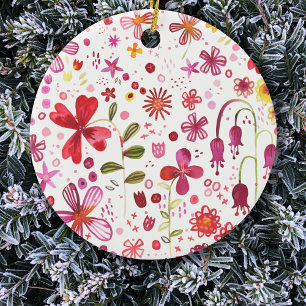Adorno De Cerámica Acuarela de flores silvestres
