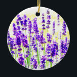 Adorno De Cerámica Acuarela de lavanda<br><div class="desc">Lavender Art</div>