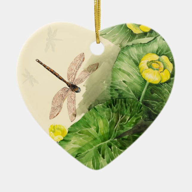 Adorno De Cerámica acuarela de lirio (Frente)