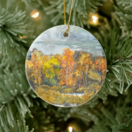 Adorno De Cerámica acuarela de pintura de otoño