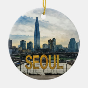 Adorno De Cerámica Acuarela de Seúl Corea