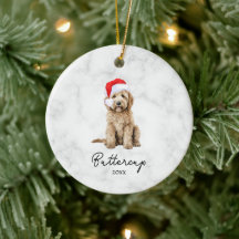 Acuarela Goldendoodle Navidad