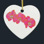 Adorno De Cerámica acuarela rosa Pintura de orquídeas<br><div class="desc">Pintura floral de acuarela tropical romántica. Obra de arte original,  orquídeas rosas y naranjas.</div>
