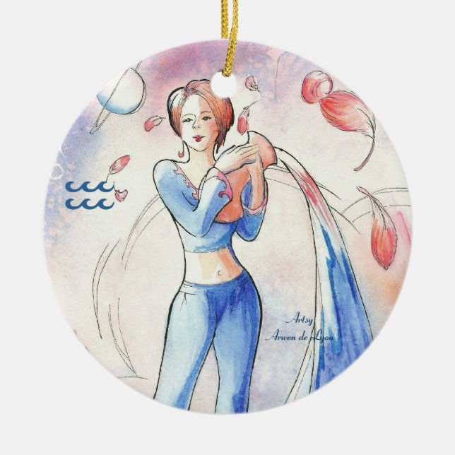 Adorno De Cerámica Acuario (Frente)