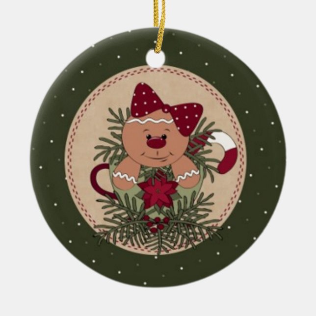 Adorno De Cerámica Acuerdo de Gingerbread Lady Mug (Frente)