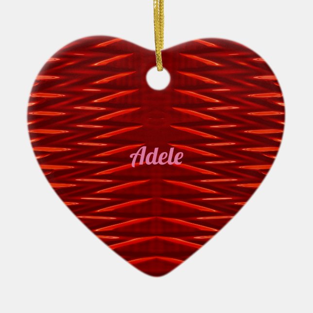 Adorno De Cerámica ADELE ~VALENTINE HEART ~ Red Fractal ~ (Frente)
