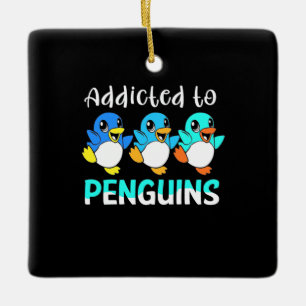 Adorno De Cerámica Adictos A Los Pingüinos