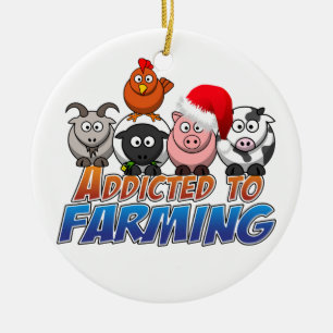 Adorno De Cerámica Adictos a Navidades agrícolas
